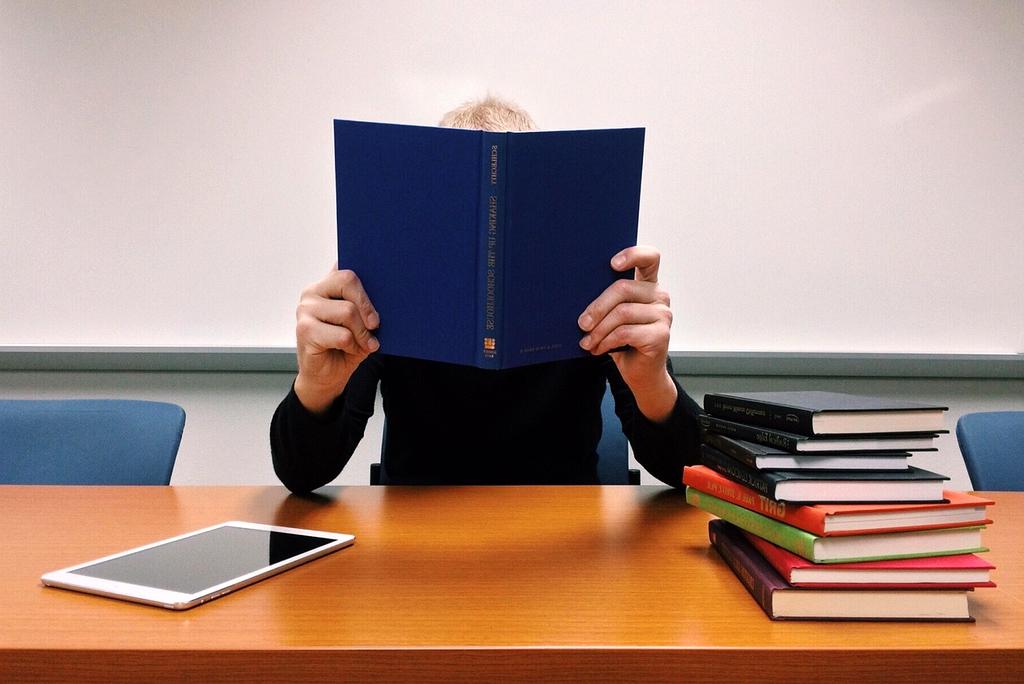 Young woman studying with tablet in nature
